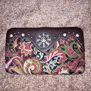 Brown Bejeweled/Quilting Wallet